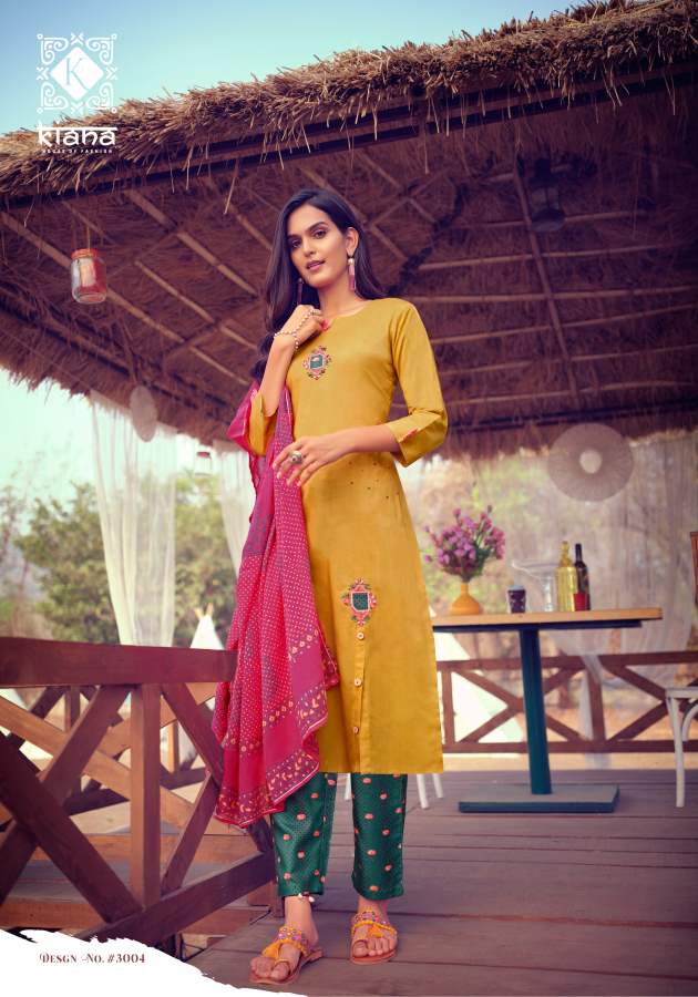 Kiana Kashida Pure Cotton Festive Wear Heavy Work Ready Made Suit Collection